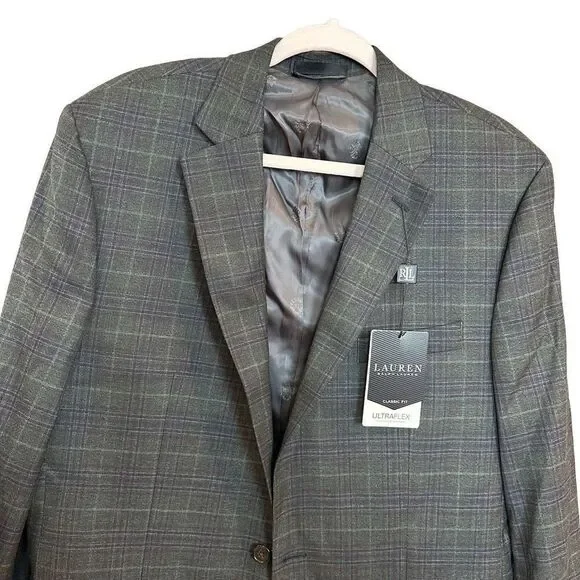 NWT Lauren Ralph Lauren Men's Plaid Lexington Classic Fit Sport Coat Size 42L - Picture 3 of 10